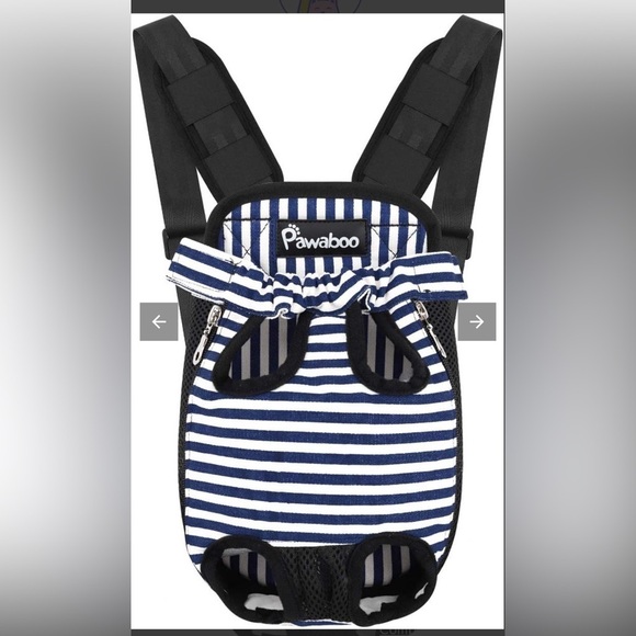 Pawaboo Other - Pawaboo Striped backpack Pet Carrier Size Small. NWT. Navy/White Striped